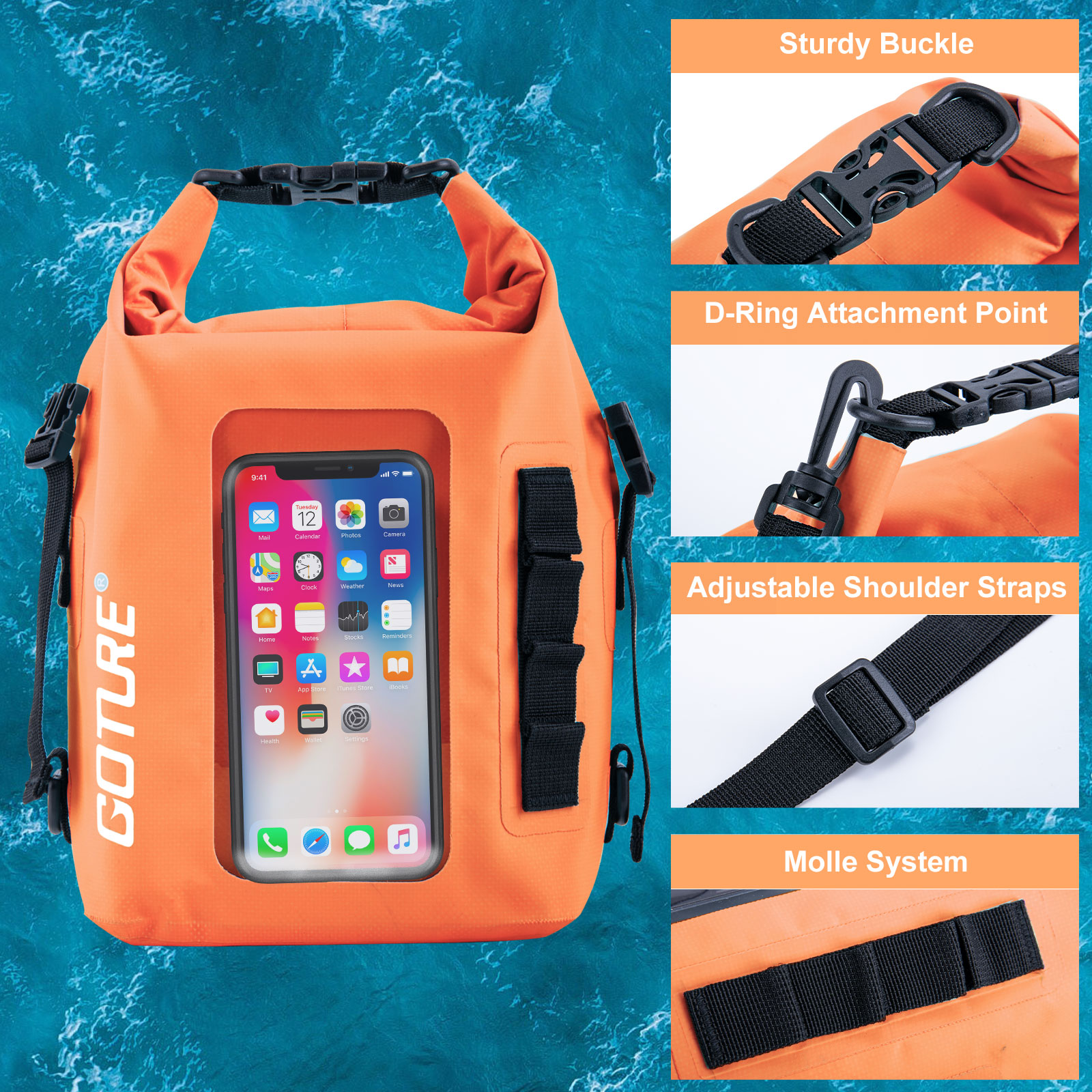 Goture 5L Waterproof Dry Bag w – обзор и цена Dry Bag Roll Top
